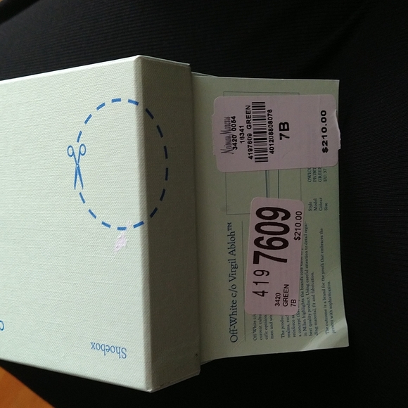 *SOLD* Off-White Printed Rubber Pool Slide Green Size 37 - Picture 7 of 7